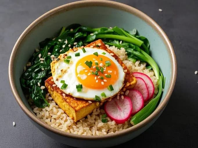 Korean Gochujang Tofu Rice Bowl