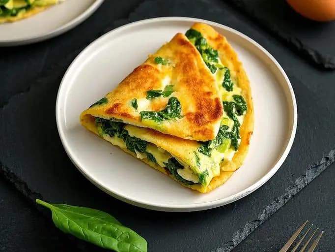 Spinach Feta Omelette Roll